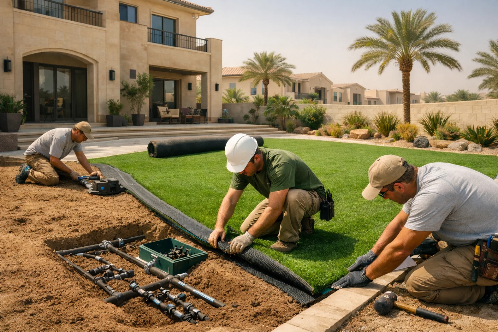 Durable backyard landscaping Dubai