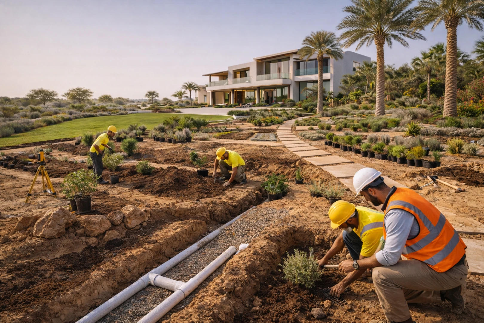 Durable lawn and garden layout from professional Landscape Design Dubai