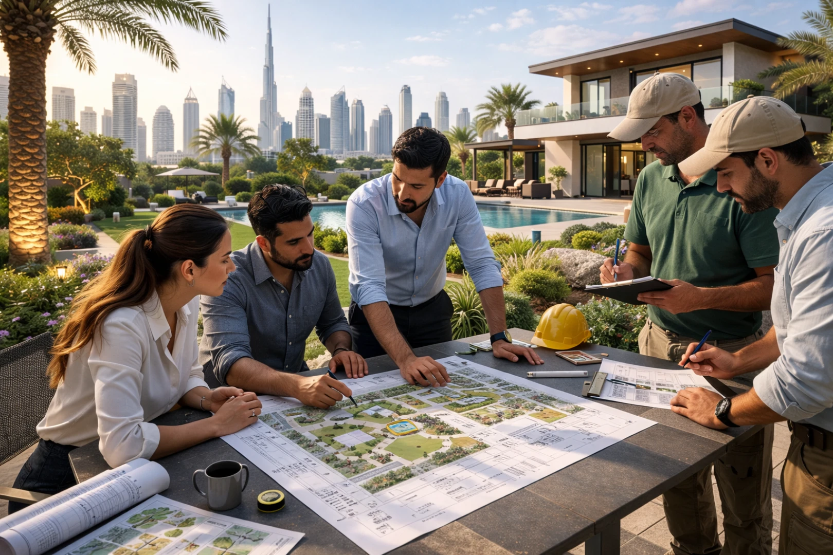 Landscape project planning Dubai 3D design execution