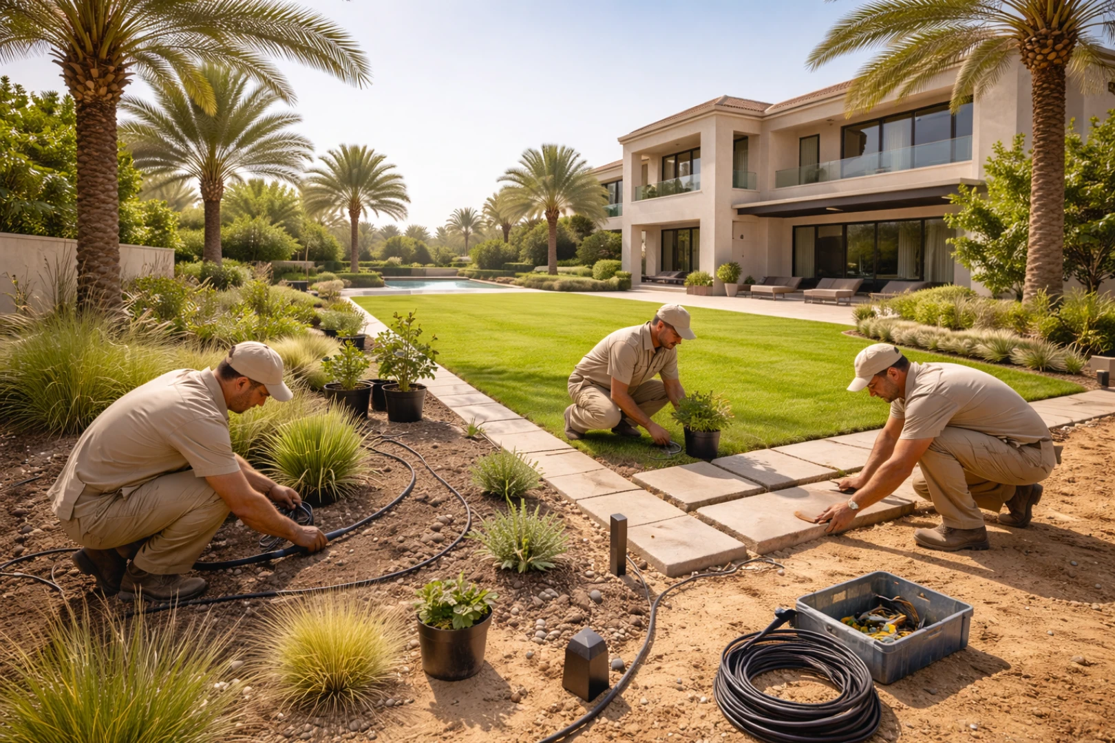 Functional backyard landscaping Dubai