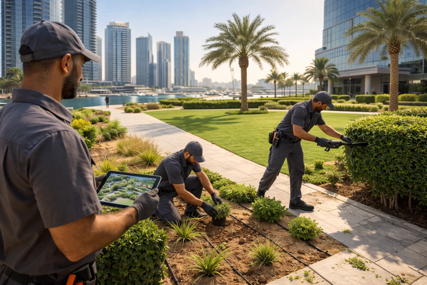 Commercial landscaping installation Dubai