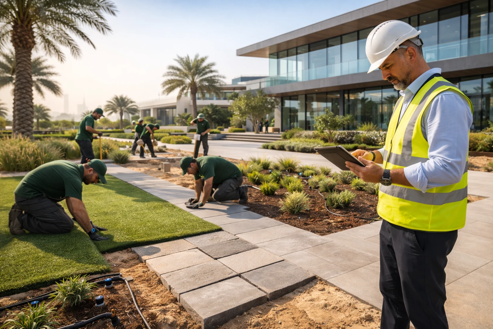 Commercial landscaping quality oversight Dubai