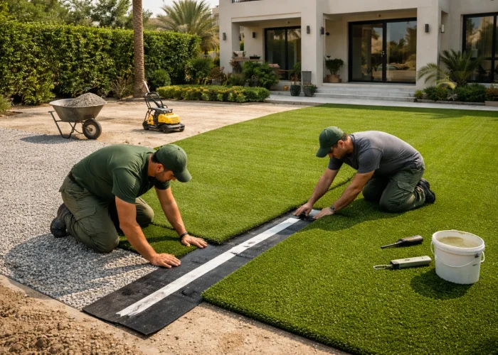 Turf base preparation Dubai